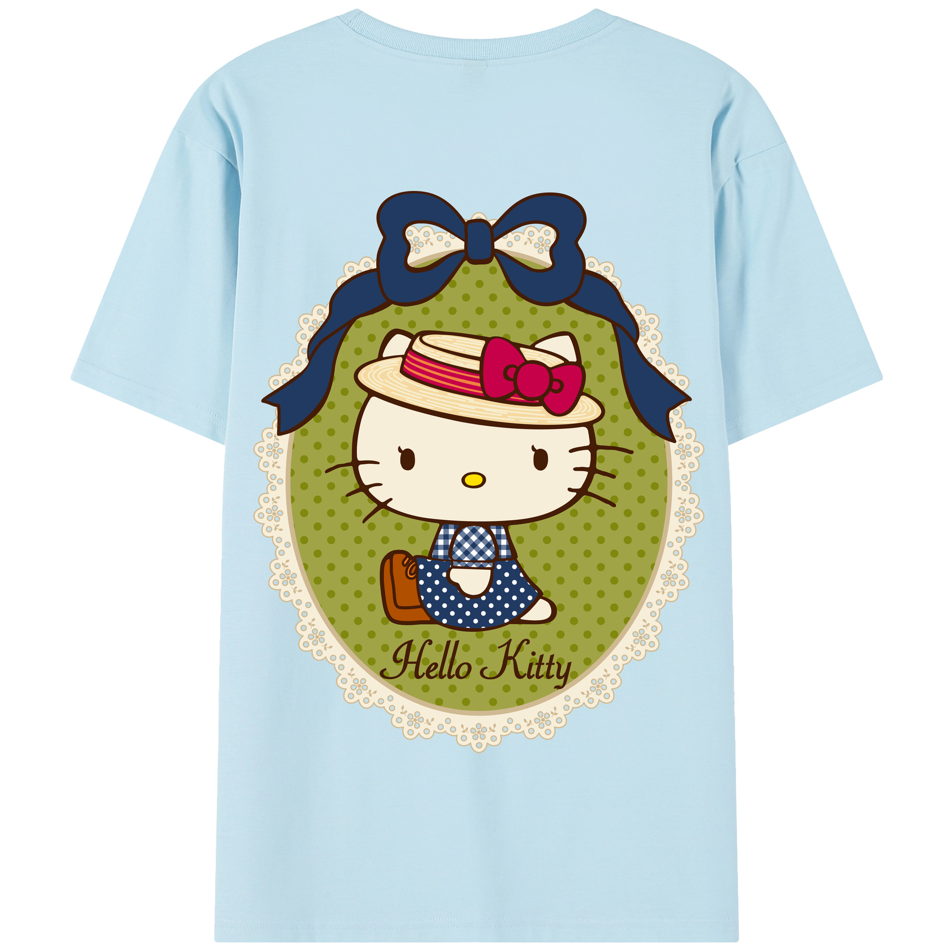 （画像用） Hello Kitty ハローキティ 綿100％半袖Tシャツ（背面プリント）